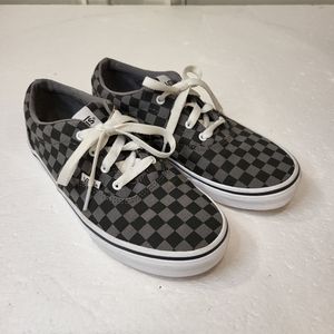 checkerboard vans laces womens